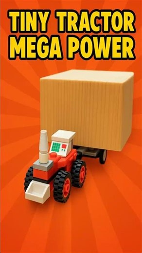 ⭐ Can This TINY Tractor Pull This?! 🤯 #shorts #lego | Tutorial |