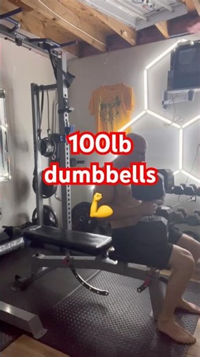 100 LB Dumbbell Press at 150 LB Bodyweight 🔥 (INSANE Strength!) #shorts