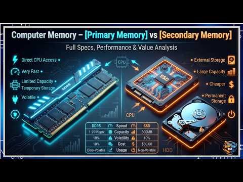 Computer Memory Explained | Primary Memory vs Secondary Memory | RAM, ROM, HDD, SSD (Hindi)