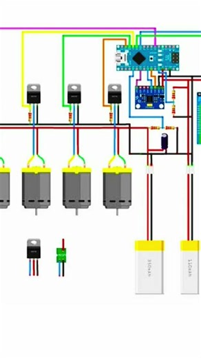 The image is a circuit diagram for a Bluetooth-controlled car ...#accircuits circuit diagram