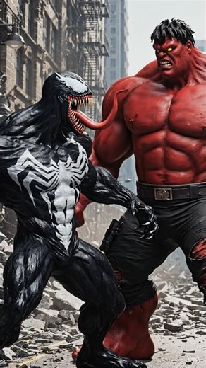 RED HULK VS VENOM Fight in 3D #hulk #marvel #movie #symbiote #venom #fighting