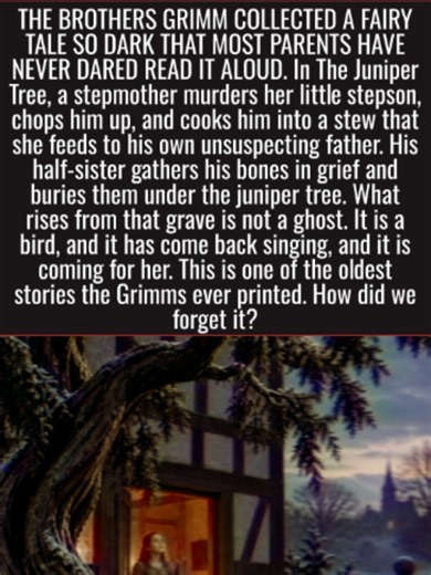 Everyone knows Cinderella and Snow White. Almost nobody has heard of The Juniper Tree, and there is a reason for that. The Brothers Grimm considered it one of the finest and most important tales they ever collected, and it is also so genuinely horrifying that most parents, on reading it once, quietly decide never to read it aloud. It is a story about a murdered child, a cannibal meal, and a small dead boy who comes back not as a ghost but as a bird, singing a song of exactly what was done to him