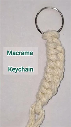 DIY White Macrame Knot Keychain
