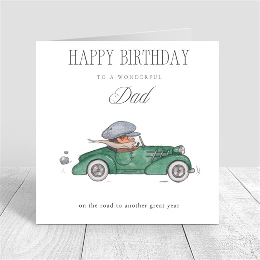 Classic Car Birthday Card for Dad, Vintage Car Design, Elegant Father Birthday Card, Personalised Mens Birthday Design, Retro Style Keepsake - Etsy