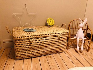 Woven Wicker Toy Box - Rattan Palm Storage Trunk and Storage Basket - Etsy