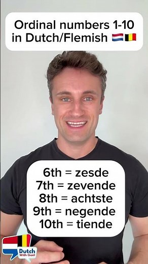 Ordinal numbers 1-10 in Dutch/Flemish #belgium #dutch #learndutch #netherlands