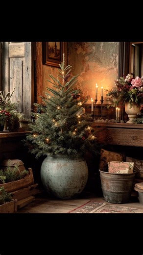 A quiet walk through an old Christmas home… worn wood, candlelight, and a little winter peace. #PastimeAntiques #PrimitiveChristmas #RusticReel #OldHouseStyle #WinterCottage #VintageHolidayDecor | Pastime Antiques