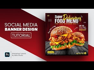 Restaurant Social Media Banner or Food Menu Design | Photoshop Tutorial