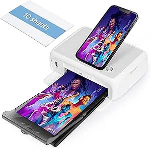 HPRT 4x6 Photo Printer, Full Color Photo Printer for Phone/Laptop/MacBook, Support Wi-Fi Connection, AR Video Printing, Thermal Dye Sublimation (10 Sheets Photo Paper Included)