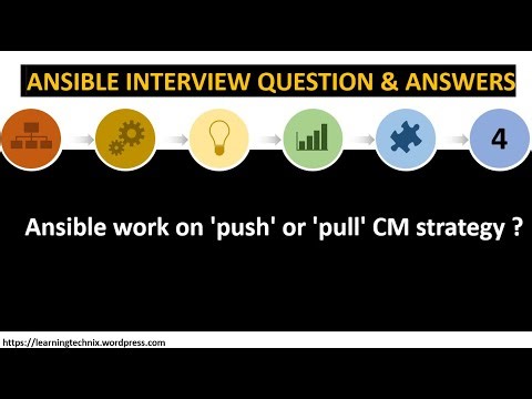 Ansible Interview Questions: #4: Ansible work on 'push' or 'pull' CM strategy ?