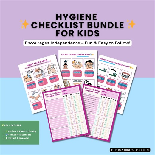 Autism & ADHD Neurodivergent Chore Chart: Kids Hygiene Checklist Digital Download - Etsy UK