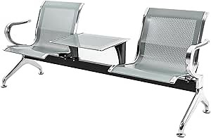 TBVECHI Waiting Reception Chair Benches Office Chair Guest Heavy Duty Waiting Room Chairs Clinic Chair 2-Seat Airport Reception Chair Set with Table and Arms for Office Bank Hall Hospital Airport