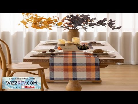 Fall Table Runner Plaid Checkered Pattern Thanksgiving Autumn Harvest Cloth Dining