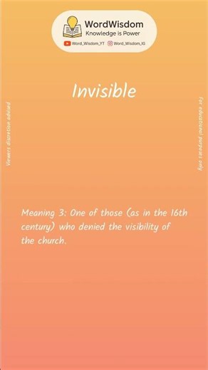 What does "Invisible" mean? | English vocabulary shorts | #invisible #wordwisdom
