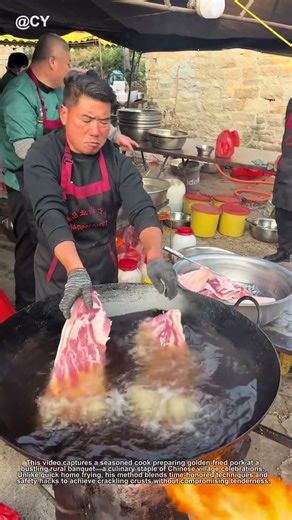 "Secret to Perfect Fried Pork at Rural Feasts! 🌾 Crispy & Juicy Every Time"