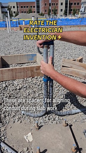 RATE THE INVENTION: Slammers: spacers for keeping alignment during slab pours. Should we bring them on ? 🤔 what do you guys think? #rackatiers #rackatierstools #slammers #electrician #electricianlife #sparky #sparkylife #electricians #electricalcontractor #ibew #hardhat #bluecollar #bluecollarlife #electricalhacks #electriciantools #sparkytools #electricaltips #slabwork