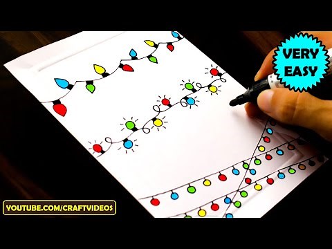 CHRISTMAS LIGHTS DRAWING EASY | CHRISTMAS DRAWING