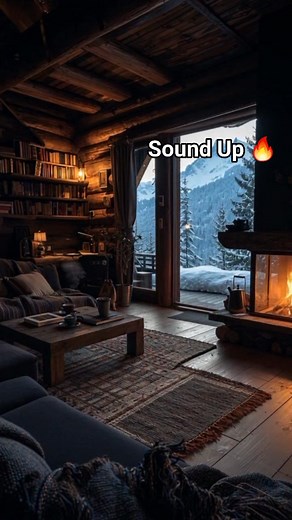 Cozy Log Cabin Interior during the Winters with a Fireplace 🔥 💖 🏡 . . . #cabinlife #lifestyle #fbreelsfyp #fire | Log Cabin Obsession
