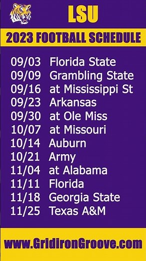 2023 LSU Tigers Football Schedule