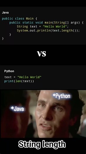 Python vs Java: String Length Challenge 🔥 #techshorts #string #stringlength #coding #programming