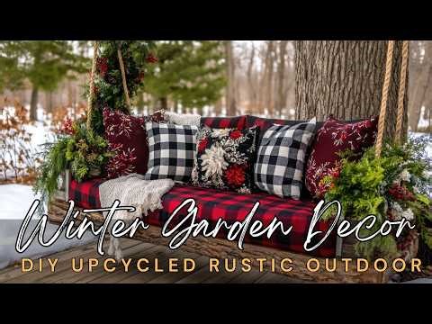 ❄️ Cozy Winter Garden Decor Ideas | DIY Upcycled Rustic Outdoor Styling for a Charming Space