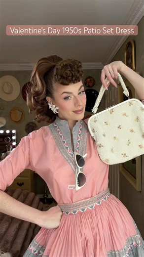 Styling a 1950s Patio Set Dress & American Duchess Heels for Valentine’s Day 🩶🌸 #style #vintage