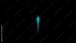 X-ray Submachine Gun Hologram. Weapon and Technology Concept