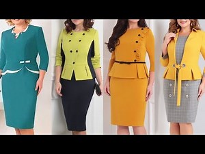 Women three quarter sleeve plus size business clothing two pieces skirts sets2021-22