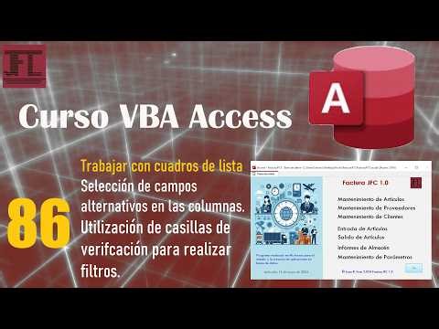 Video 86 - VBA Access Course. Working with list boxes. Controls for data filtering.
