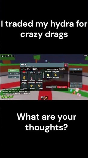 I traded my yinyan hydra for 3 drags value #stealabrainrot #sammy #adminabuse #trading