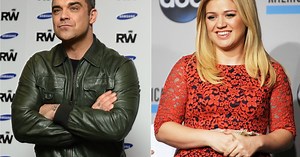 Įvertinkite: Robbie Williamsas ir Kelly Clarkson perdainavo 45 metų senumo dainą „Little Green Apples“