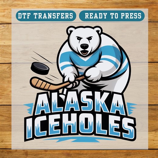 Alaska Iceholes Hockey Transfer: Polar Bear Sports Design - Etsy