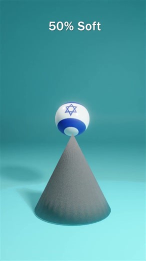 Israel Flag vs Metal Cone Softbody Simulation in Blender #softbody