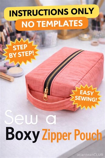 Boxy Zipper Pouch Sewing Tutorial | Step-by-step Instructions (digital Download) - Etsy