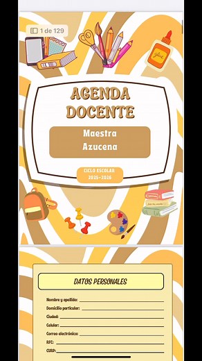 Agenda docente 2025-2026 personalizada y lista para imprimir ✅🤩 #maestra #fypシ゚ #alumnosyprofesores | La Maestra Azu