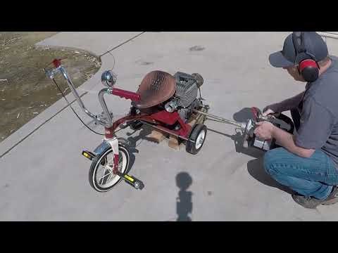 100cc Toddler Trike First Start And Ride - Yamaha KT100 2 Stroke!