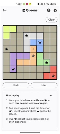 LinkedIn Today's Queens Solution #638 #queens #linkedin