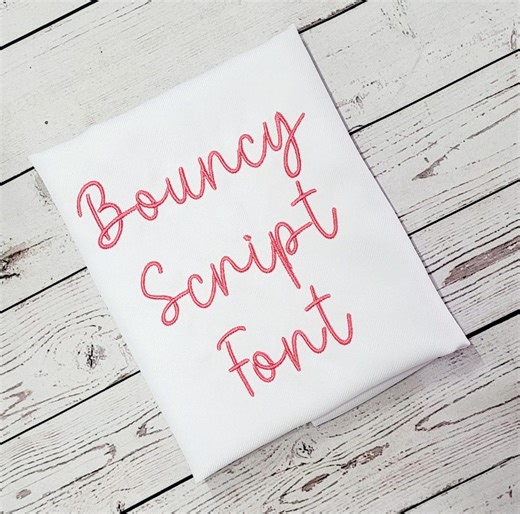 Bouncy Script Embroidery Font Design: 6 Sizes (digital Download) - Etsy