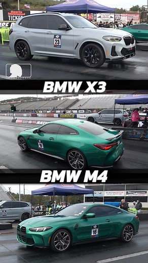 6.5K views · 61 reactions | BMW X3 vs BMW M4 Drag Race @ Fall Nationals - Maple Grove Raceway | import2race.com | Facebook