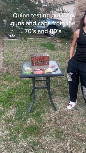 Quinn Testing Out Vintage Cap Guns from the 70’s and 80’s