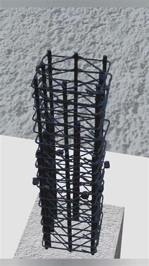Reinforced Concrete Column Cross Section | 3D Animation with Detailed Labeling