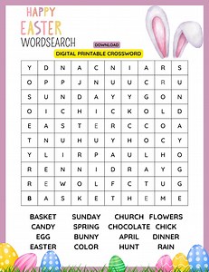 Digital Printable Easter Crossword Puzzle - Etsy