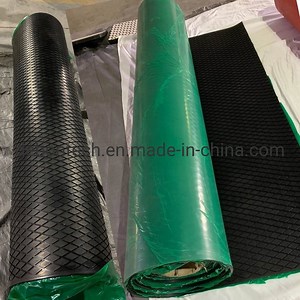 [Hot Item] Vulcanized Rubber 20mm Diamond Pattern Rubber Sheet Conveyor Pulley Lagging