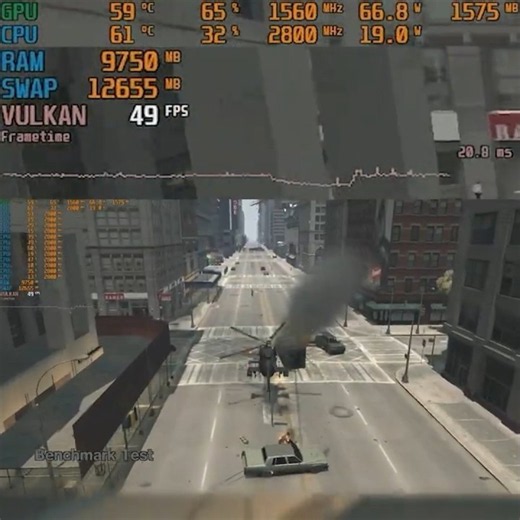 GTA IV TBoGT VERY HIGH graphics preset #benchmark #gta4 #gtaiv #gta4yeflc #dxvk #shorts