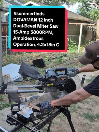 #summerfinds DOVAMAN 12 Inch Dual-Bevel #MiterSaw 15-Amp 3800RPM,#mitersawstation #herramientas Ambidextrous Operation, 4.2x13in Cutting Capacity, Laser Guide, 0-45° Bevel & Miter Cut,#Summervibes