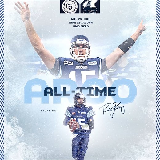 Argo Nation! Meet us outside of Gate 1 for autographs with Ricky Ray from 6-7 PM tomorrow night 🌊 Details: One item per person, no photos. 🎟: bit.ly/4aZwUse | Toronto Argonauts Football Club