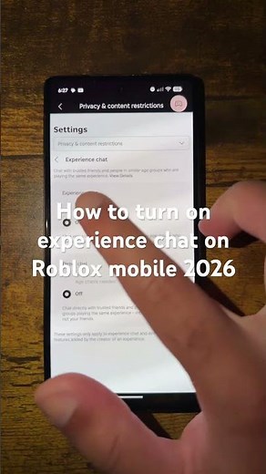 How to turn on experience chat on Roblox mobile 2026