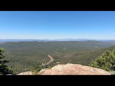 Mogollon Rim & Woods Canyon Vista Walking Tour -- Arizona mountains & pines view