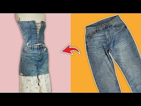 How to Turn Your OLD DENIM into a Stylish Two-Piece Outfit! | DIY Upcycle Tutorial ✂️