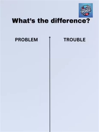 Problem vs Trouble — similar meaning, different use. 👉 Problem = an issue with a solution. 👉 Trouble = difficulty, stress, or danger. Learn the difference and sound more natural in English. #English #englishlesson #learnenglish #learnenglishdaily #englishvocabularylearning #englishvocabulary #betterenglis #englishtiktok #fyp #englishtipsdaily #tiktok #viral #englishwords #wordupgrade #confusingwords #whatisthedifference #problemvstrouble